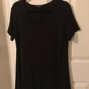 Sz 1X Black asymmetrical tunic tee shirt